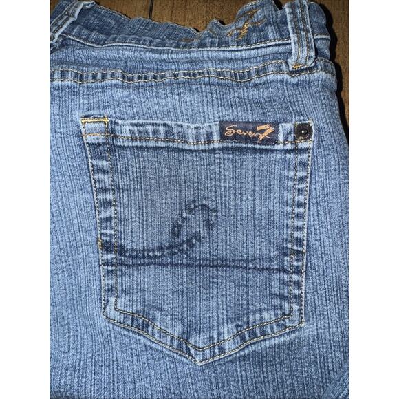 Express 7 For All Mankind Style Flared Jeans Blue Women’s 30x29 Low Rise Y2K - Picture 8 of 8